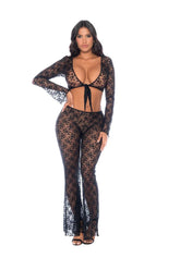 Mapale Black Two Piece Lace Set